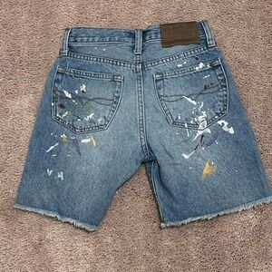 Polo Boys Blue Jean Shorts with Painters Artistic Flair